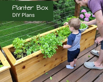DIY Modern Wood Planter Box Plans | 3 Lengths (PDF)