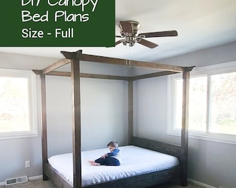 Full Size Canopy Bed Frame Plan | DIY Woodworking (PDF)