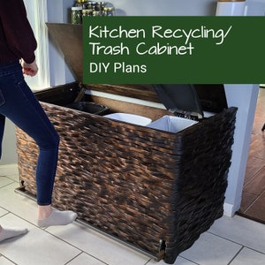 Kitchen Recycling/Trash Cabinet Plans Recycling Bin Plans Kitchen Trash Can Cabinet Garbage Cabinet DIY Woodworking Plans image 1
