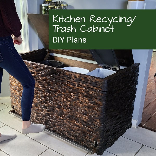 Kitchen Recycling/Trash Cabinet Plans | Recycling Bin Plans | Kitchen Trash Can Cabinet | Garbage Cabinet | DIY Woodworking Plans