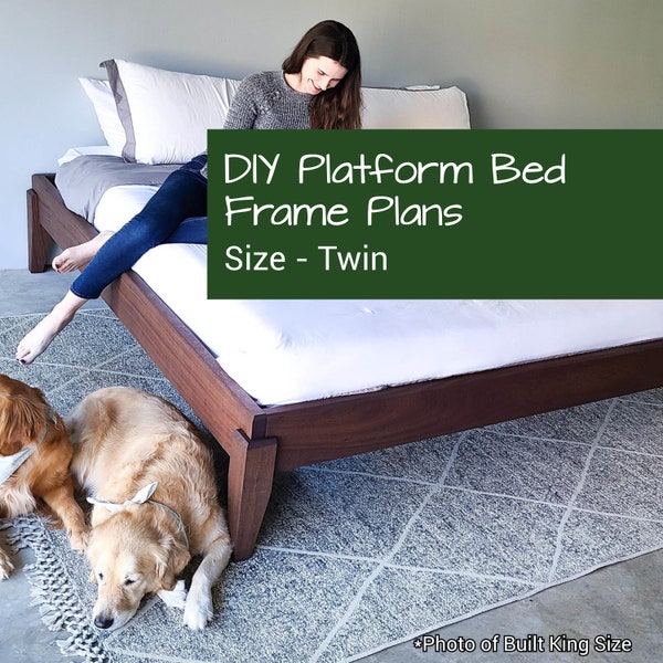 Twin DIY Platform Bed Frame Plans | Modern Twin Bed | Bed Plans | DIY Woodworking Plans |  Furniture Plans