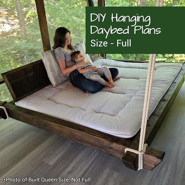 Outdoor Hanging Bed | Hanging Daybed | Full Bed | Hanging Bed Plans | Hanging Bed Swing | DIY Woodworking Plans | Furniture Plans