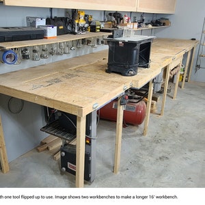 Flipping Workbench Plans Rotary Workbench Plans Flip-top Workbench Plans Miter Saw Workbench DIY Woodworking Plans Furniture Plans image 4