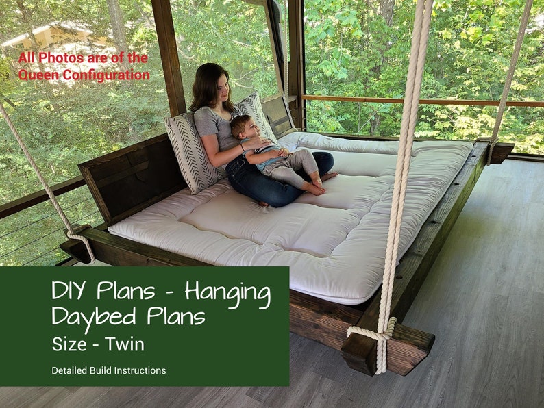 Outdoor Hanging Bed Hanging Daybed Twin Bed Hanging Bed Etsy