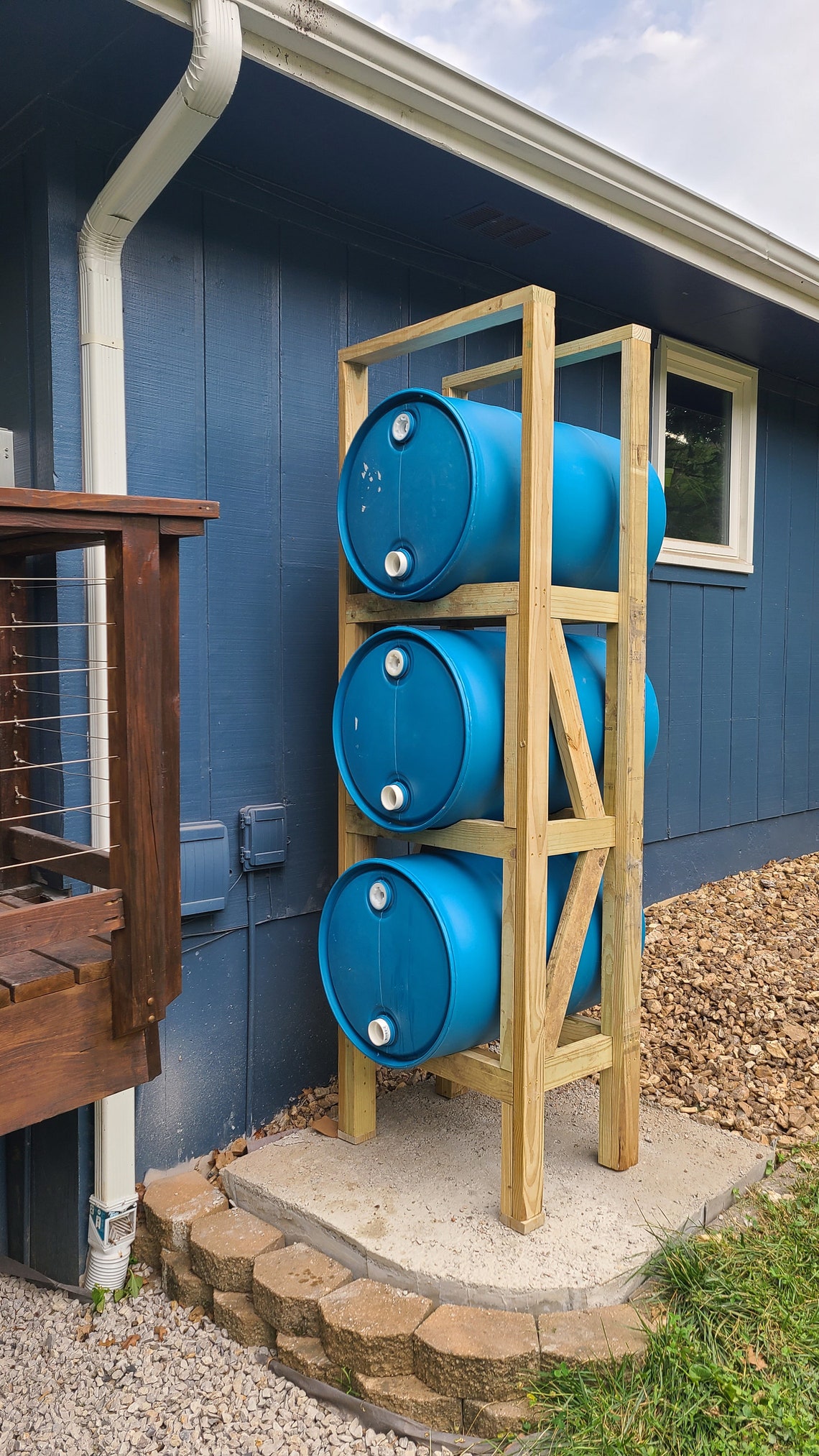 DIY Rain Barrel Plans Stacked Rain Barrel DIY Woodworking Etsy