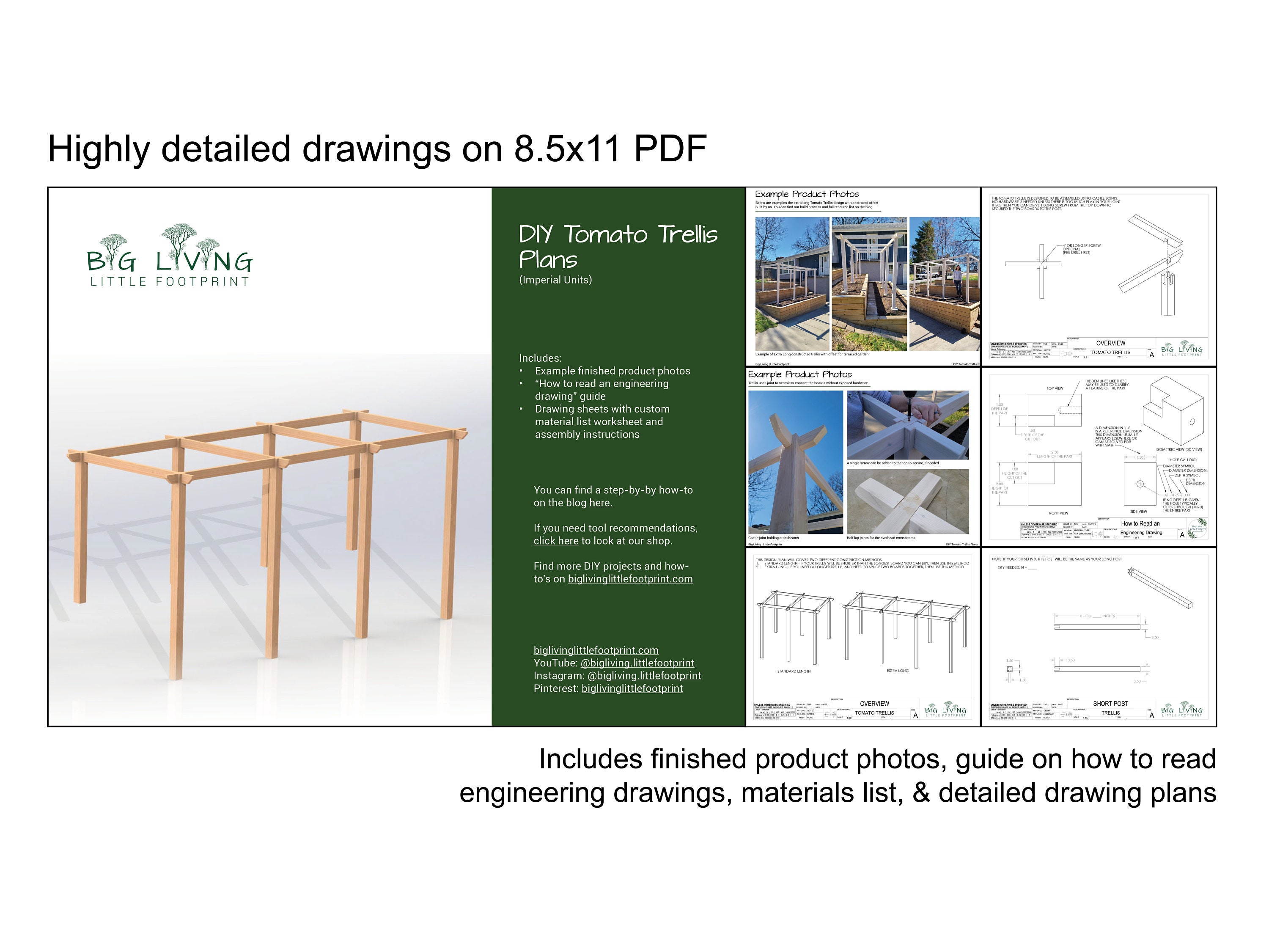 Tomato Trellis Plans Garden Trellis Plans Plant Trellis Etsy