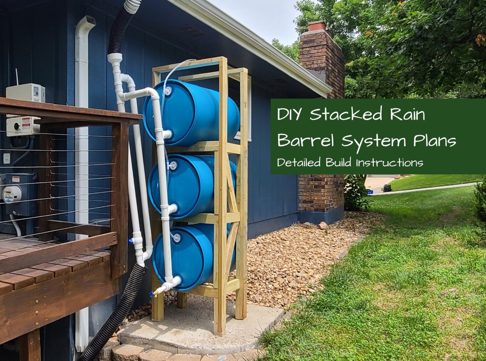 DIY Rain Barrel Plans Stacked Rain Barrel DIY Woodworking Etsy