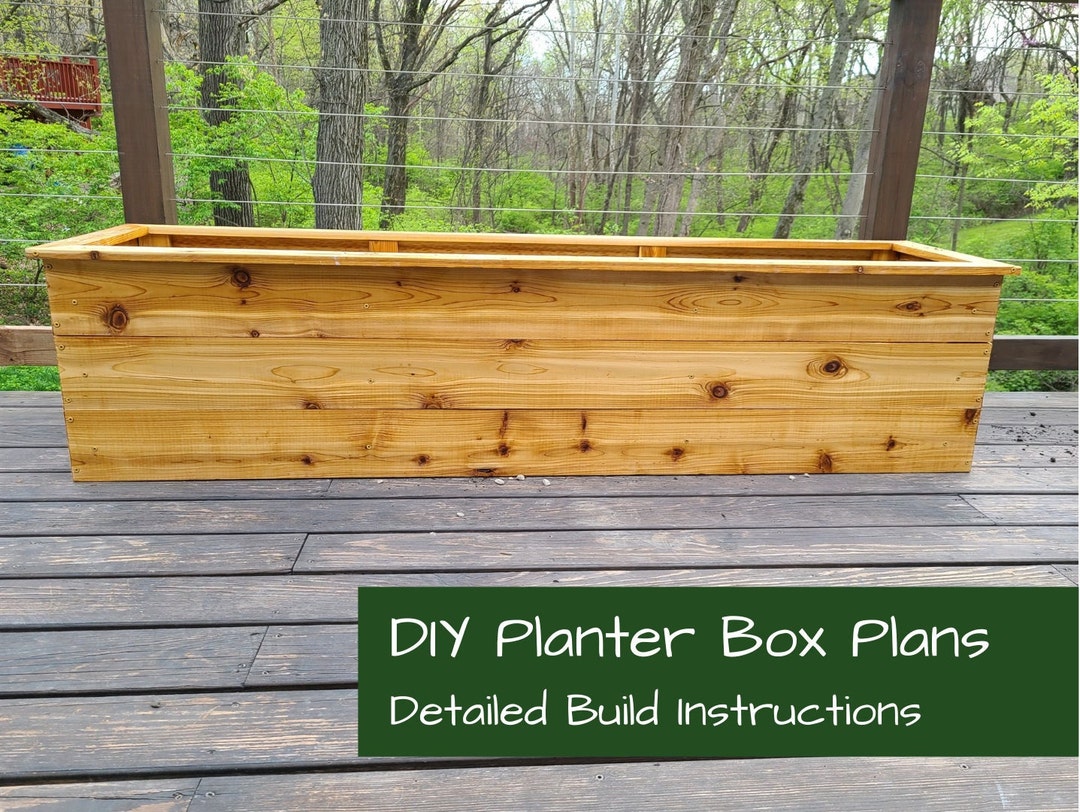 DIY Planter Plans Planter Box Outdoor Wood Planter Etsy