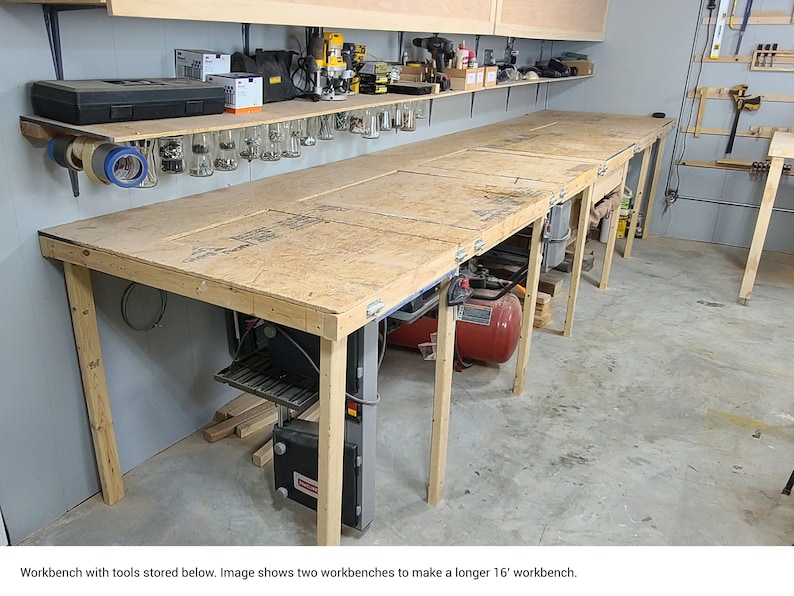 Flipping Workbench Plans Rotary Workbench Plans Flip-top Workbench Plans Miter Saw Workbench DIY Woodworking Plans Furniture Plans image 5