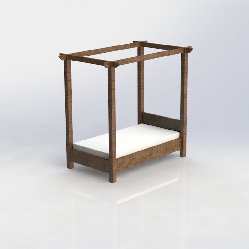 Canopy Bed Plans Twin Bed Plan Furniture Plans Montessori Bed Plan