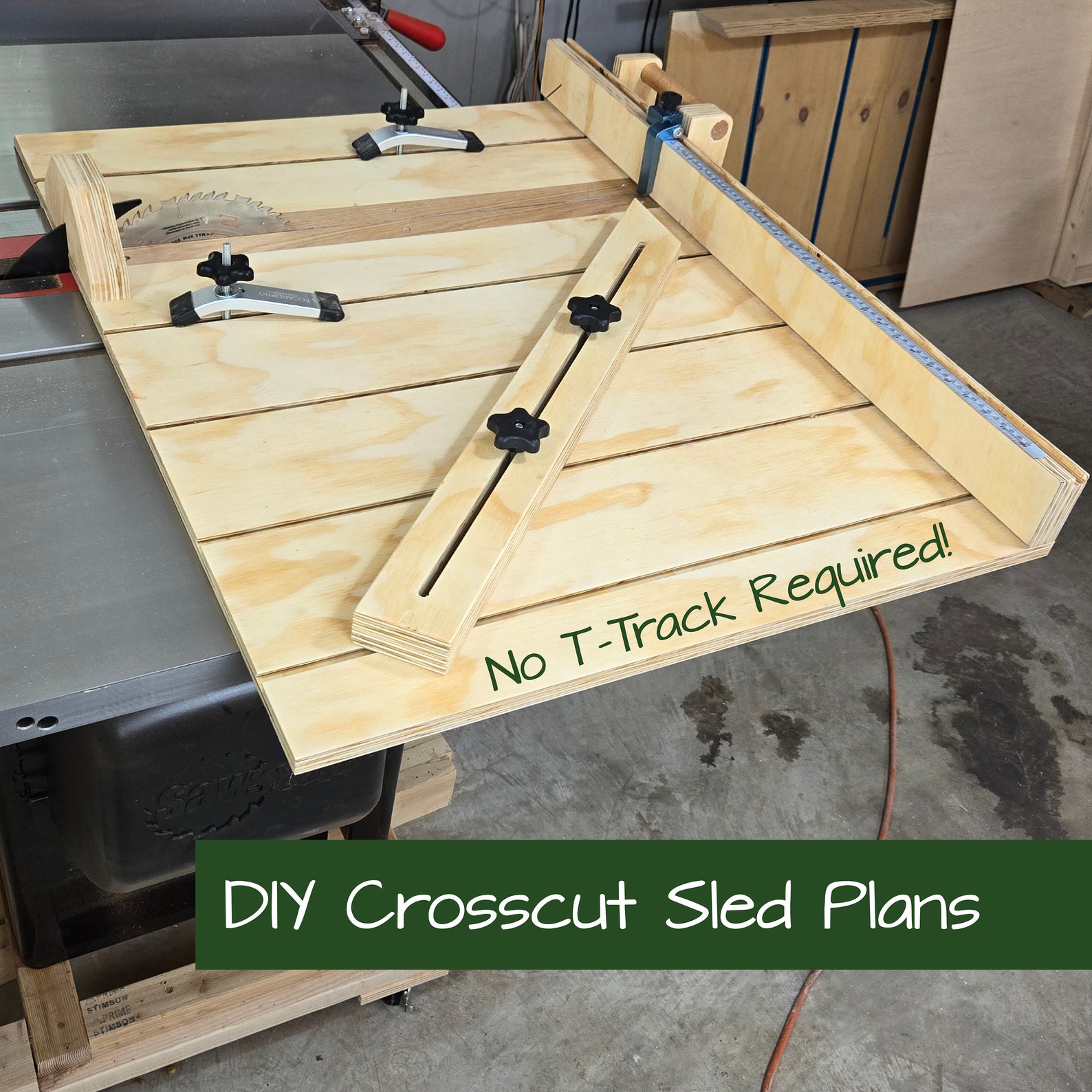 DIY Crosscut Sled Plans | Table Saw Woodworking (PDF) - Etsy