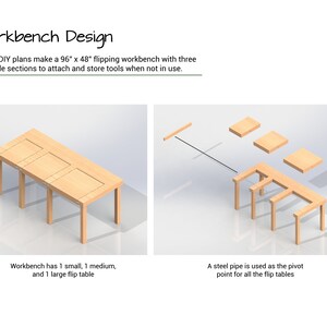 Flipping Workbench Plans Rotary Workbench Plans Flip-top Workbench Plans Miter Saw Workbench DIY Woodworking Plans Furniture Plans image 3