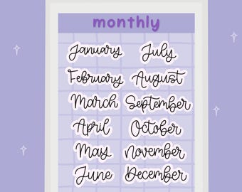 monthly Sticker Sheet (three colors available)