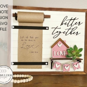 SVG Laser File - Valentine Love Note Sign
