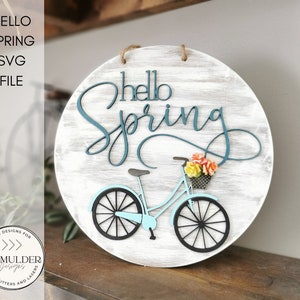 SVG FILE LASER spring door hanger sign