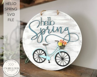 SVG FILE LASER spring door hanger sign