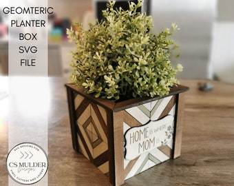 SVG FILE- Geometric Planter Box Mothers Day