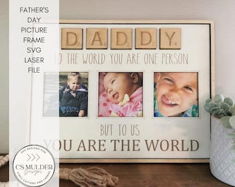 Fathers day Picture frame SVG laser File