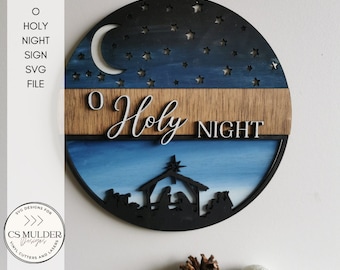 Christmas Nativity door hanger sign SVG file