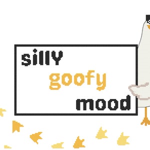 silly goofy mood cross stitch pattern