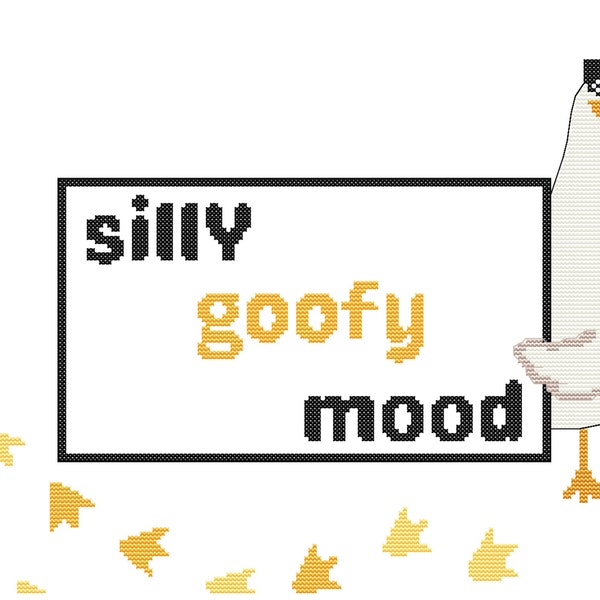 silly goofy mood cross stitch pattern