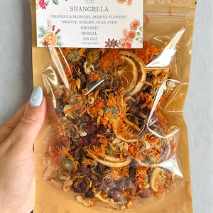 Handcrafted Organic Loose Leaf Tea, Floral Citrus Loose Leaf Tea, Herbal Wellness Blend, Caffeine-Free, Decaf Tea, Herbal, Herbs and Spices