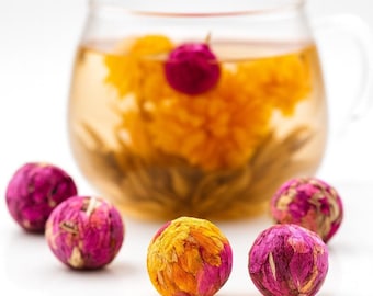 Handcrafted Blooming Tea Bombs Herbal Gift Set Flower Tea for Relaxation