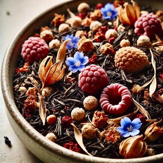 Wild Berry Forest Raspberry Lychee Black Tea: Fruity Floral Loose Leaf Blend