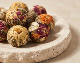 Handcrafted Floral Blooming Tea Bomb: Herbal Loose Leaf Tea