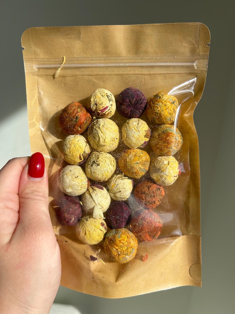 Handcrafted Flower Herbal Tea Bombs: Organic Floral Tea image 3