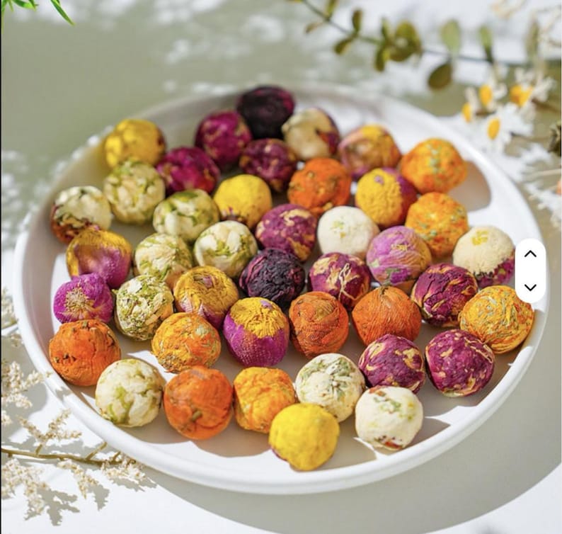 Handcrafted Flower Herbal Tea Bombs: Organic Floral Tea image 2