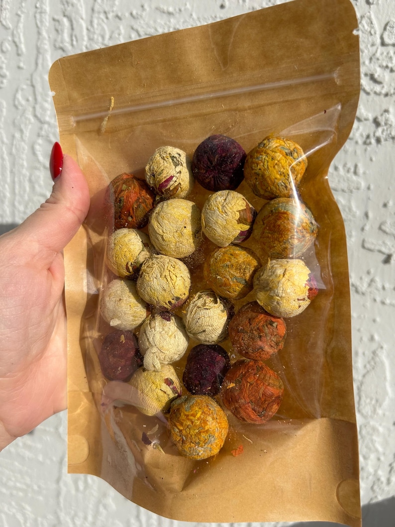 Handcrafted Flower Herbal Tea Bombs: Organic Floral Tea image 10