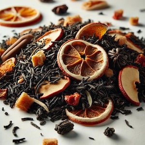 Refreshing Summer Black Tea, Loose Leaf Black Tea, Cold Brew Tea, Handcrafted Loose Tea, Black Loose Leaf with Apple & Orange Slices