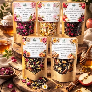 Organic Lose Blatt Tee Sampler-Set - Handgefertigte botanische Mischungen
