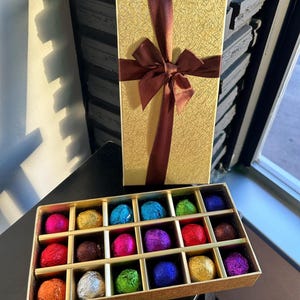 Holiday Christmas Gift Box Handcrafted Blooming Flower Tea Bombs, Relaxation Gift Set