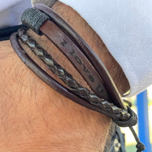 Leather Bracelet - Personalized Leather Bracelet - Engraved Leather Bracelet - Bracelet For Men - Leather Wristbands- Birthday Gift- Custom