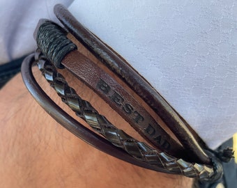 Personalized Leather Bracelet - Leather Bracelet For Men- Custom Bracelet - Engraved Leather Bracelet - Leather Wristbands- Birthday Gift