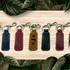 Leather Keychain for Men - Personalized Leather Keychain - Embossed  Keychain - Keychain for Kid - Keychain For Women - Home Gift - House