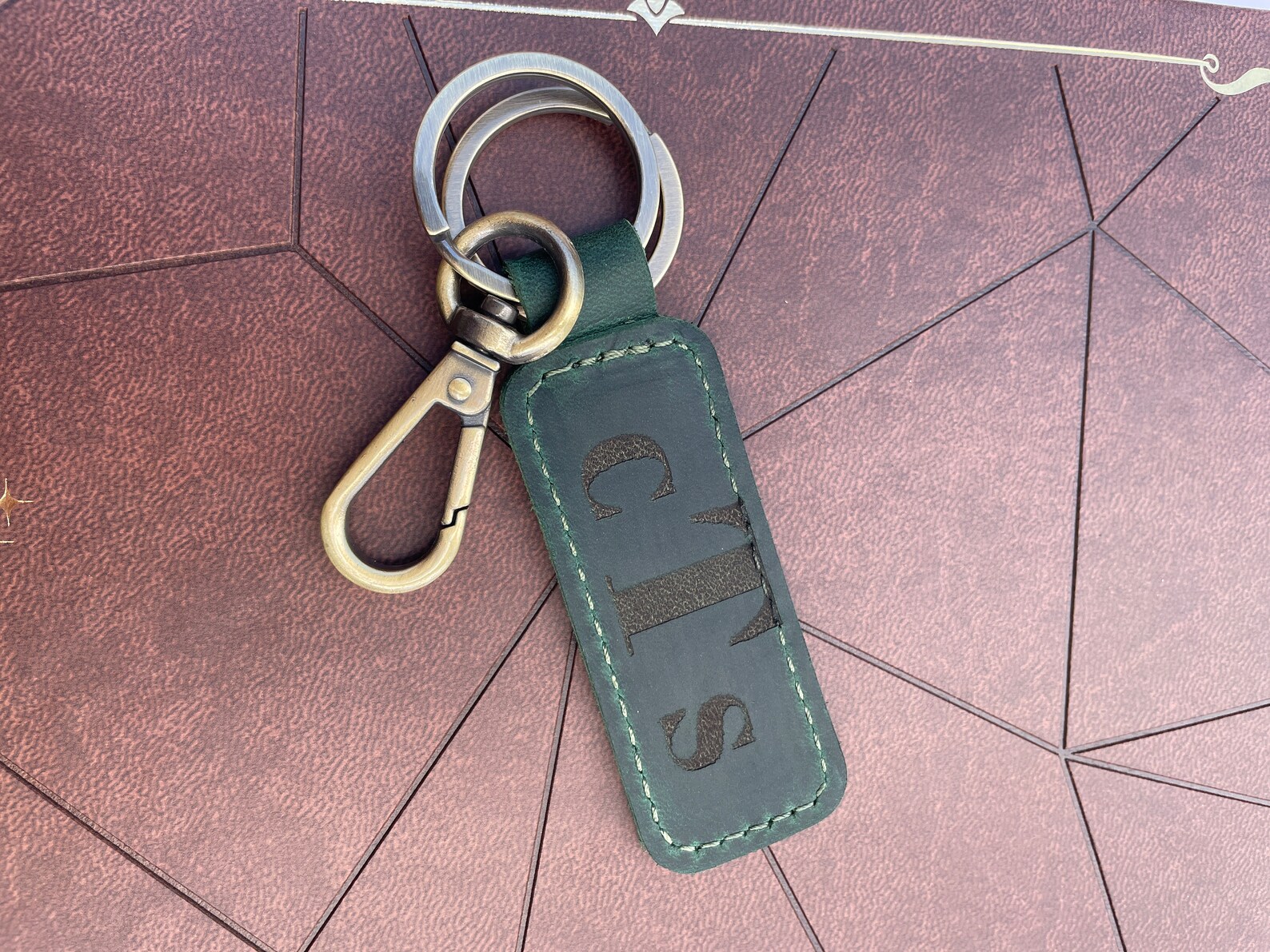 Custom Leather Keychain Personalized Leather Keychain Etsy