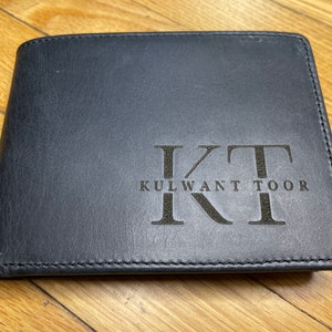 Memorial Wallet-Graduation Gift- Mens Leather Wallet - Handwriting - Christmas Gift - Gift for Him - Gift for Dad - Fathers Day Gift - Dad