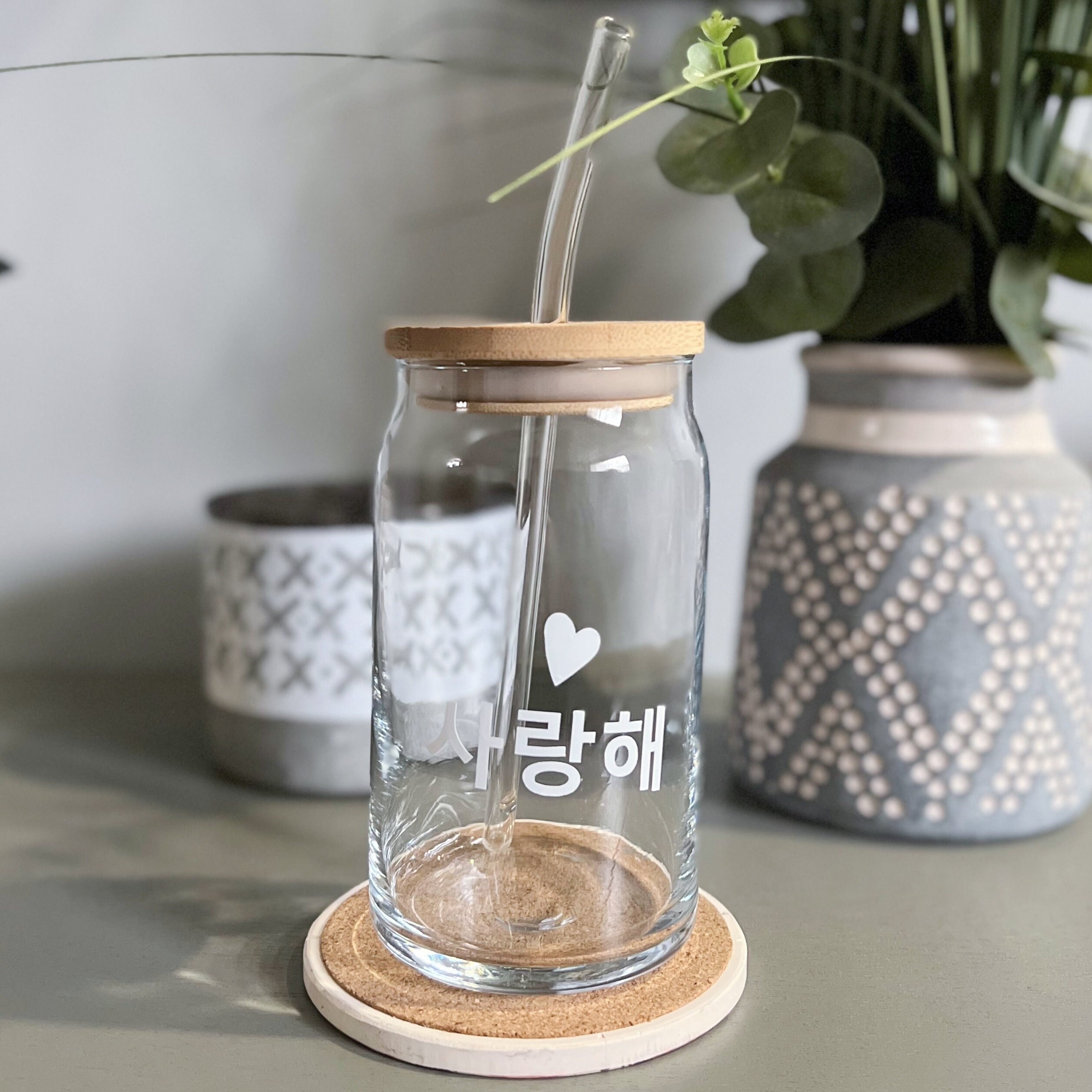 Cute Korean Style Glass Cup