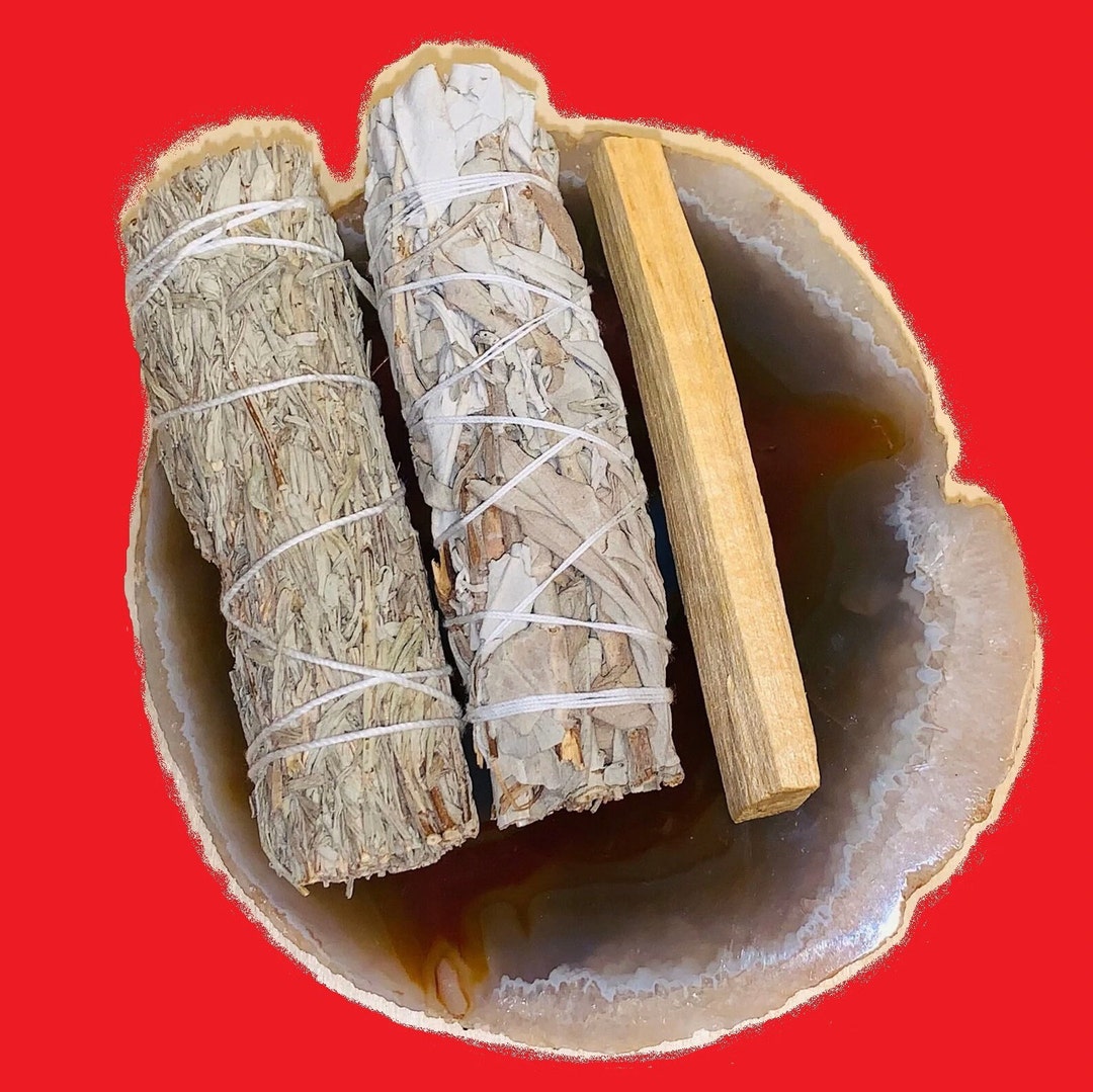 Sage & Palo Santo Smudging Kit | Spiritual Cleansing Set - Etsy