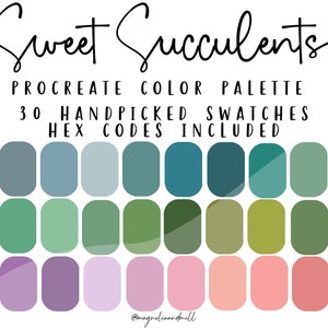 Sweet Succulents Procreate Color Palette 30 Color Swatches - Etsy