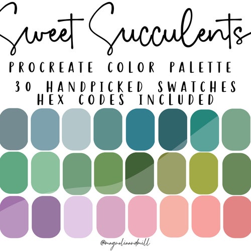 Bubblegum Procreate Color Palette 30 Color Swatches - Etsy
