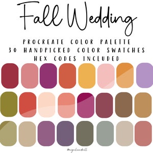 Fall Wedding Color Palette: 30 Procreate Swatches (Digital Download)