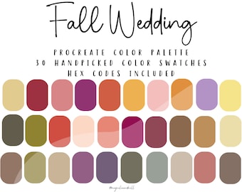 Fall Wedding Color Palette: 30 Procreate Swatches (Digital Download)