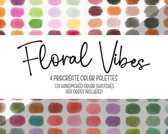 Floral Procreate Color Palette Bundle: 120 Earthy Swatches (Digital Download)