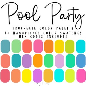 Pool Party Procreate Color Palette: 30 Summer Swatches (Digital Download)