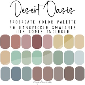 Desert Oasis Procreate カラーパレット：ボヘミアン風スウォッチ 30 色（デジタルダウンロード）