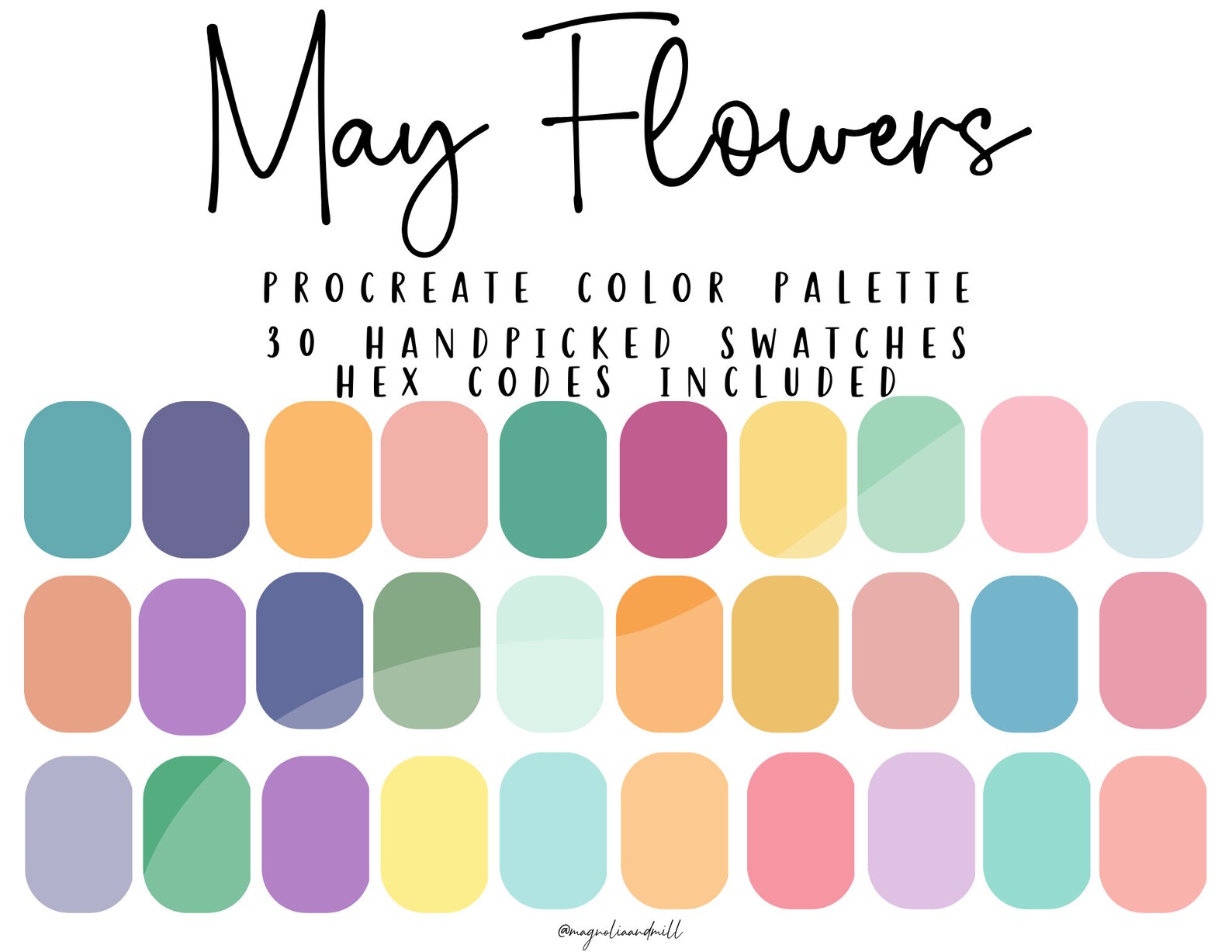 May Flowers Procreate Color Palette | Spring Color Palette | Canva ...